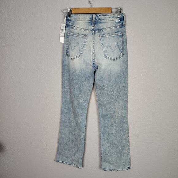 MOTHER The Tripper Jeans Cut Flowers Blue Distressed Denim Size 26 - Picture 3 of 16